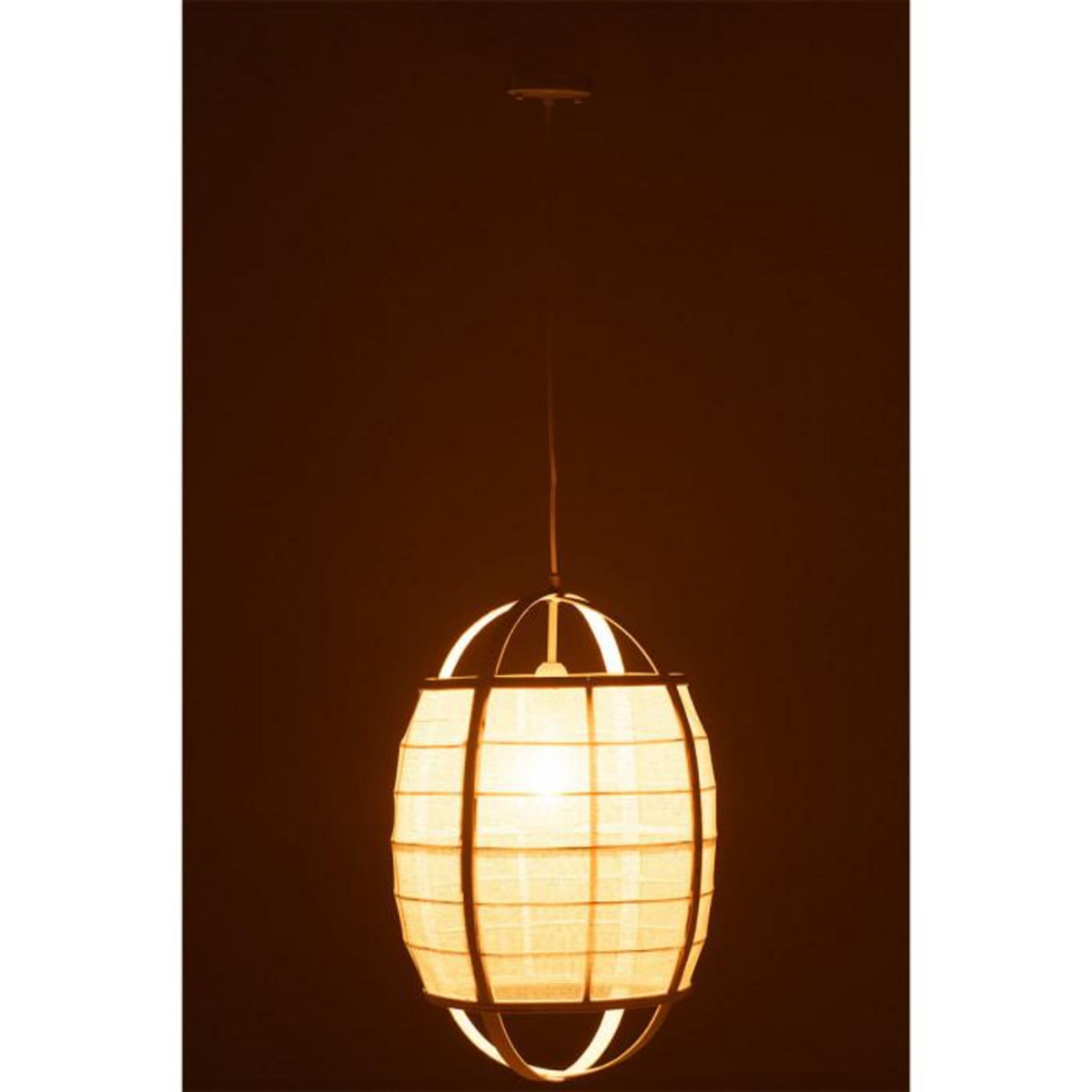 Paris Prix Lampe Suspension en Bambou  Ion  37cm Blanc
