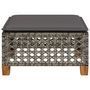 Voir la diapositive 4 : VIDAXL Tabouret de jardin et coussin gris 63,5x56x32 cm resine tressee