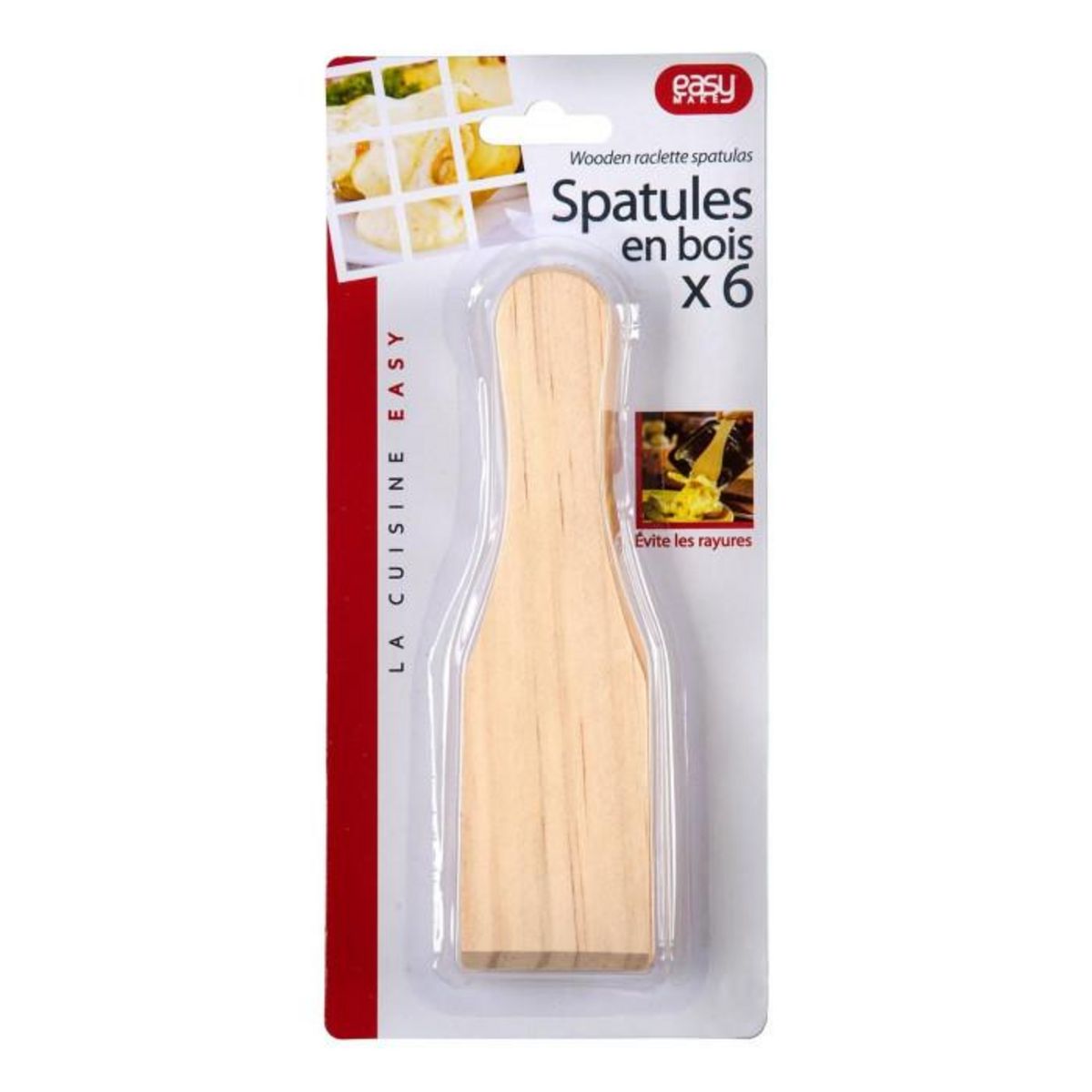 Paris Prix Lot de 6 Spatules à Raclette  Convi  15cm Naturel
