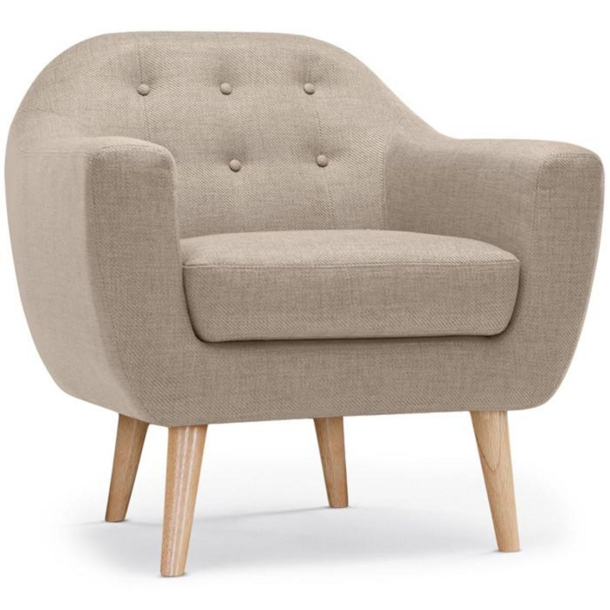 Paris Prix Fauteuil Scandinave Tissu  Lopy  78cm Beige