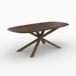 Rendez vous déco Table rectangulaire en bois d'hévéa massif foncé 10 personnes-Aladin