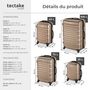 Voir la diapositive 6 : tectake Set de valises trolley rigides 4 parties, en plastique ABS robuste champagne
