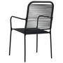 Voir la diapositive 5 : VIDAXL Chaises de jardin lot de 2 Corde en coton et acier Noir