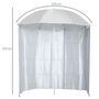 Voir la diapositive 3 : OUTSUNNY Parasol de plage Ø 2,2 x 2,2H cm protection UPF 50 + sac transport, sardines et lestage intégrés crème