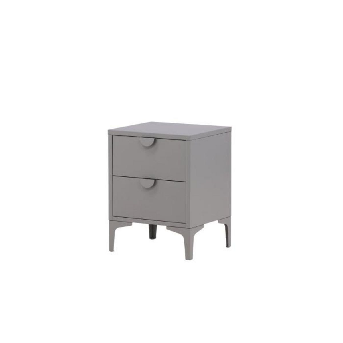 Paris Prix Table de Chevet 2 Tiroirs  Piring  59cm Gris Clair