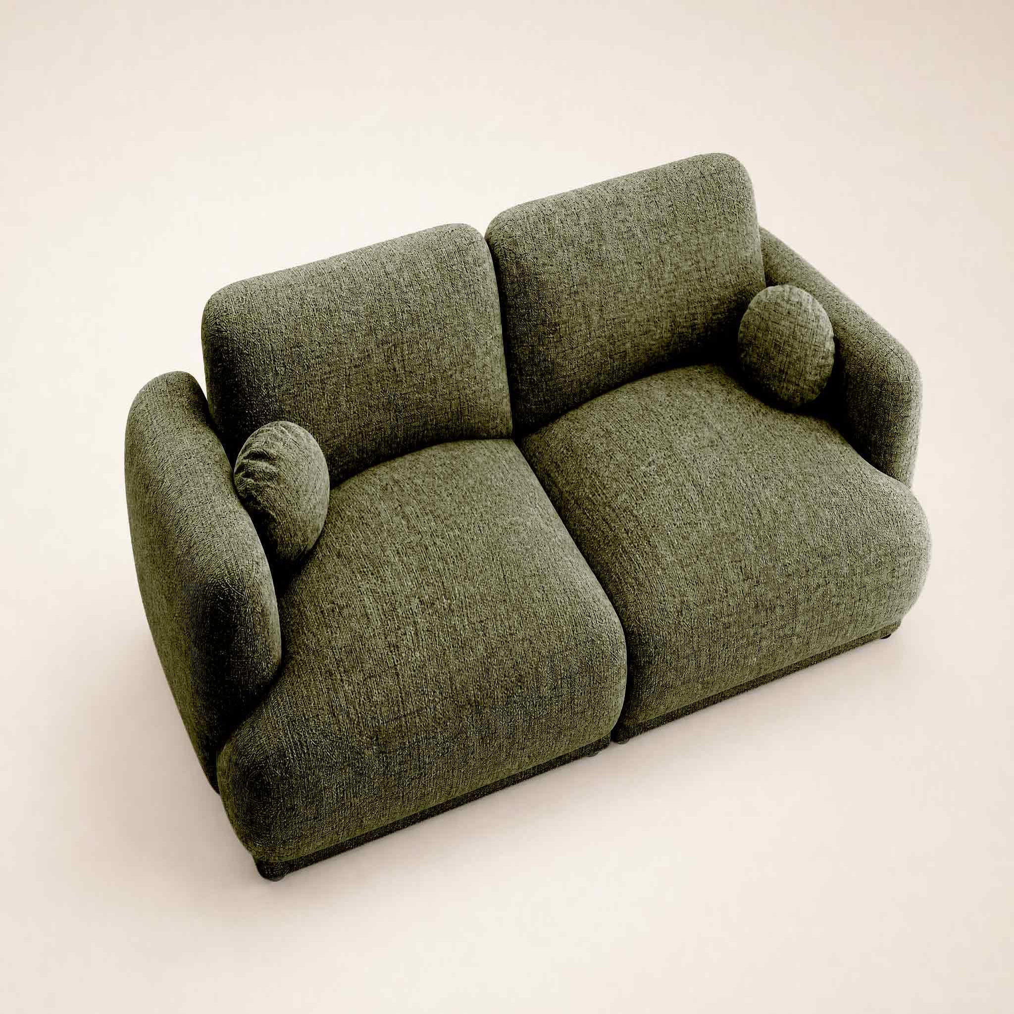 Voir la diapositive 5 : BEST MOBILIER Pietro - canapé droit 3 places en tissu texturé