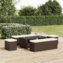Voir la diapositive 3 : VIDAXL Banc pouf avec coussin marron 110x30x40 cm resine tressee