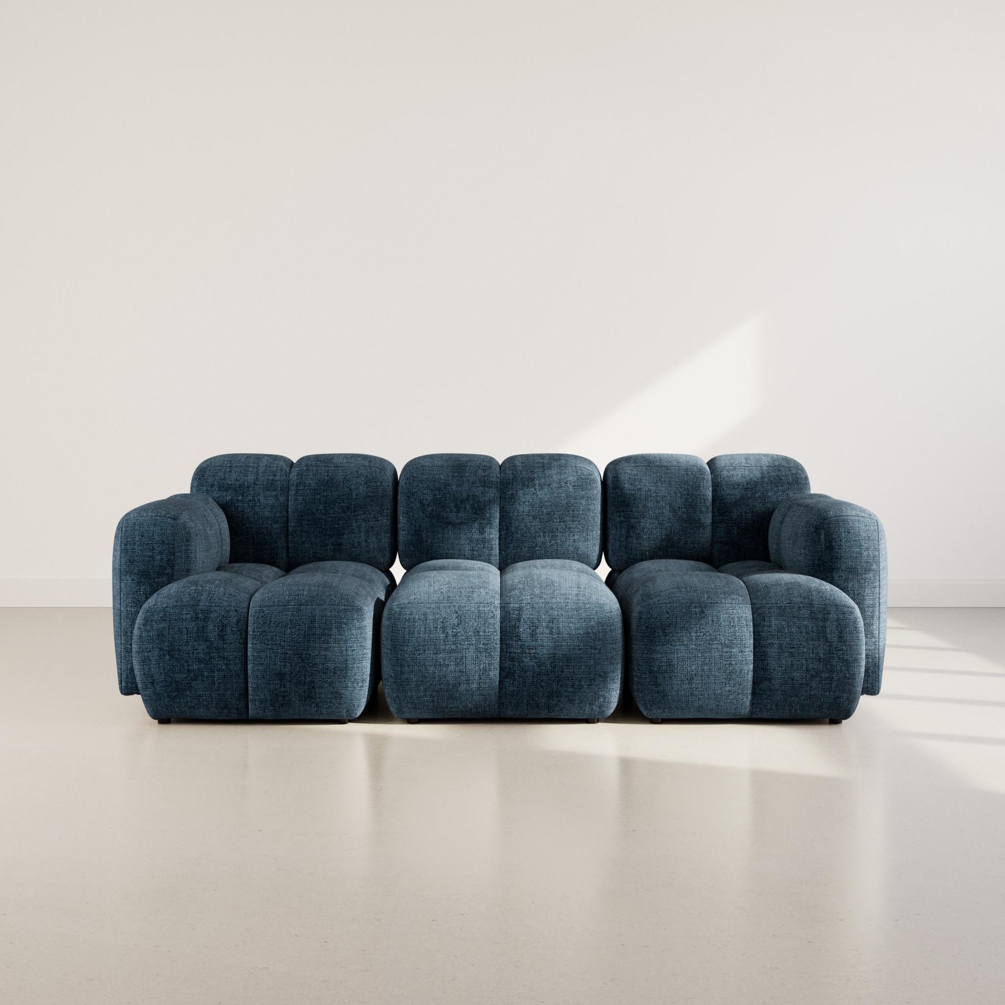 Voir la diapositive 2 : BEST MOBILIER Grace - canapé modulable 3 places en velours texturé