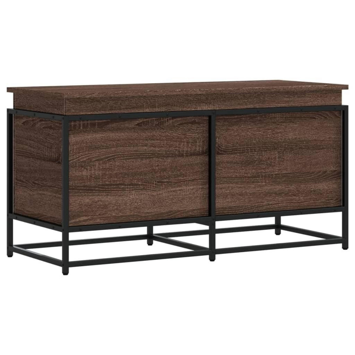 VIDAXL Boîte de rangement avec couvercle chene marron bois ingenierie