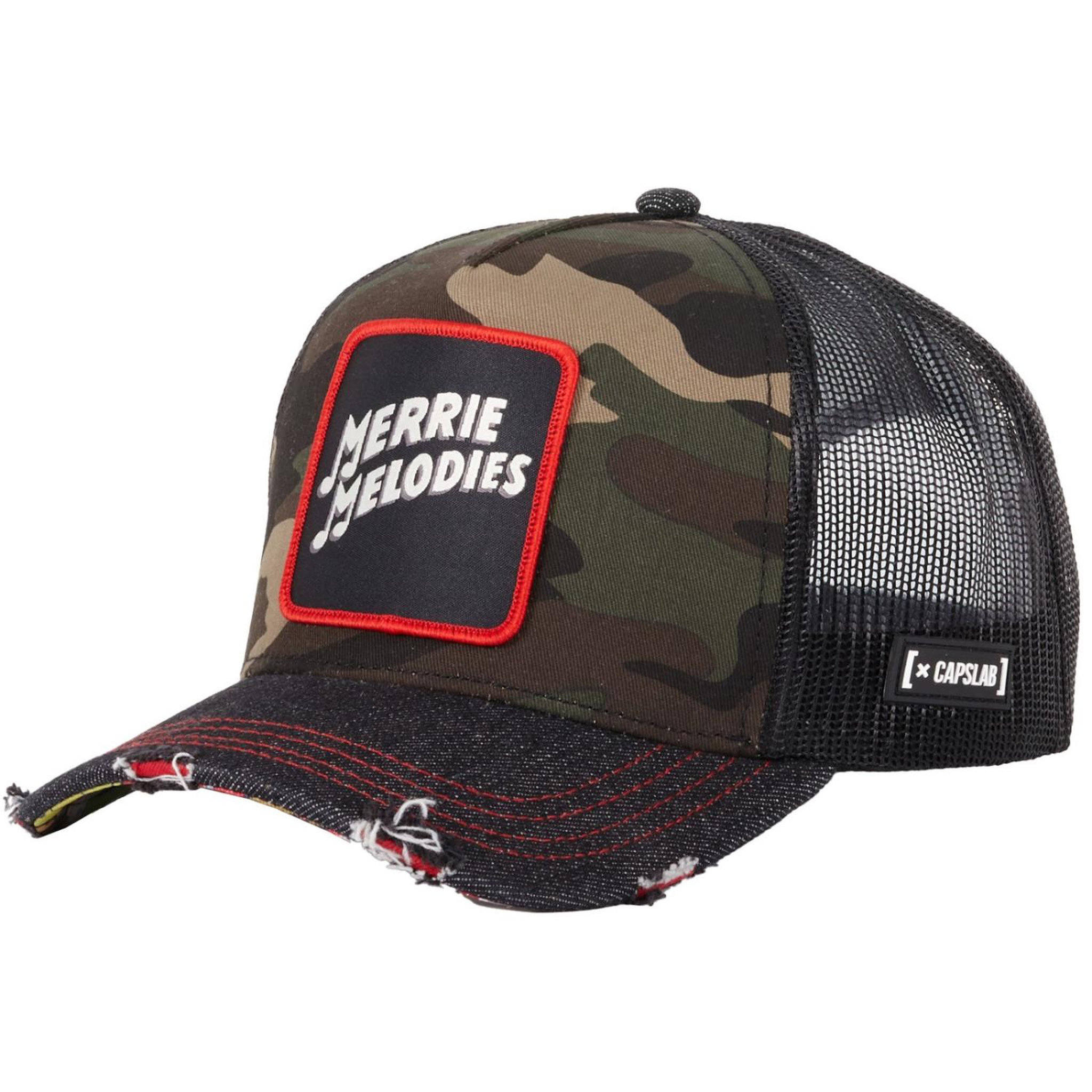 Voir la diapositive 1 : CAPSLAB Casquette homme trucker effet déchiré looney tunes folks