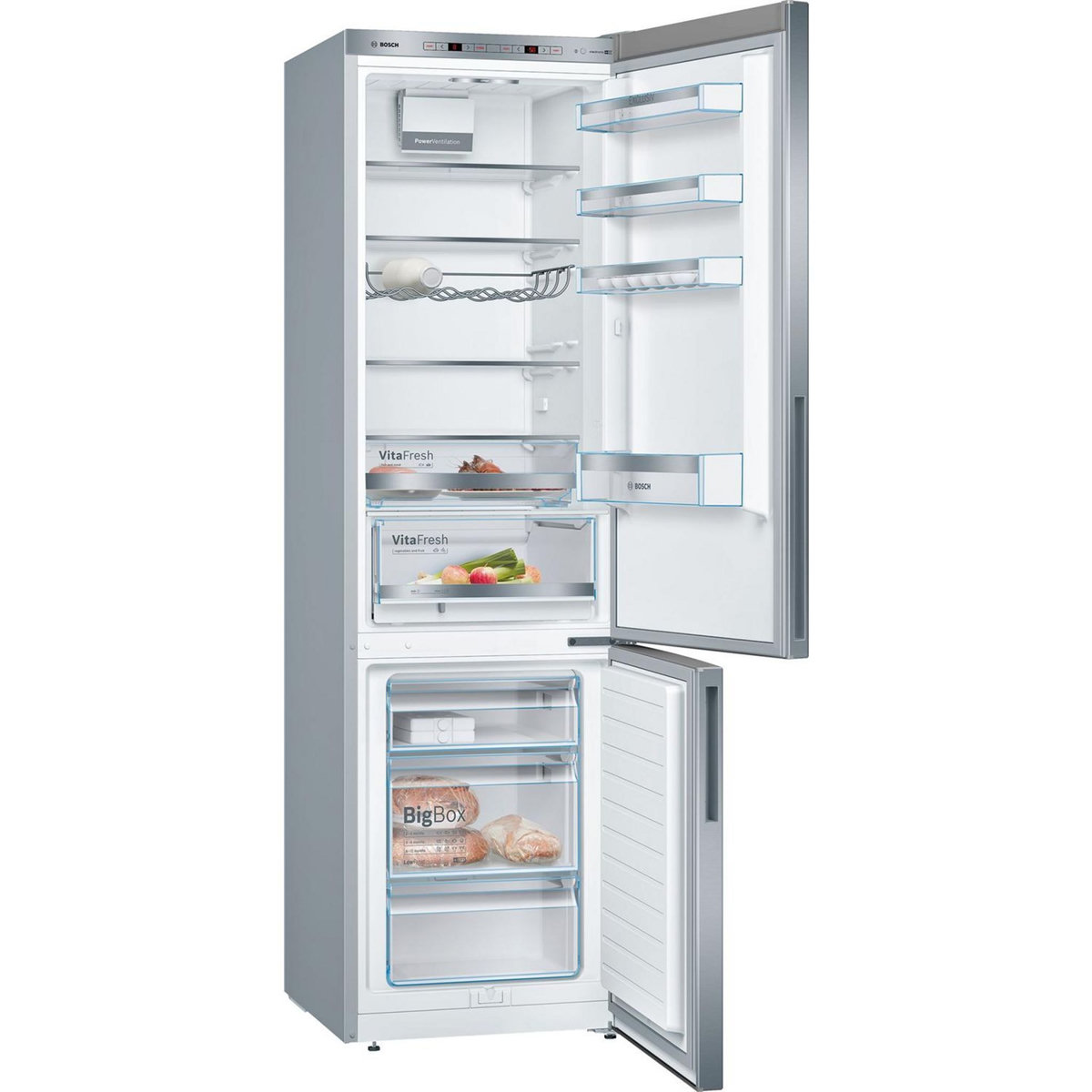 BOSCH Réfrigérateur combiné 60cm 337l brassé inox - kge39alca