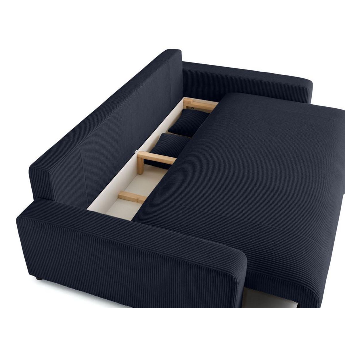 LISA DESIGN Pivoine - canapé droit 3 places - convertible avec coffre - en velours côtelé