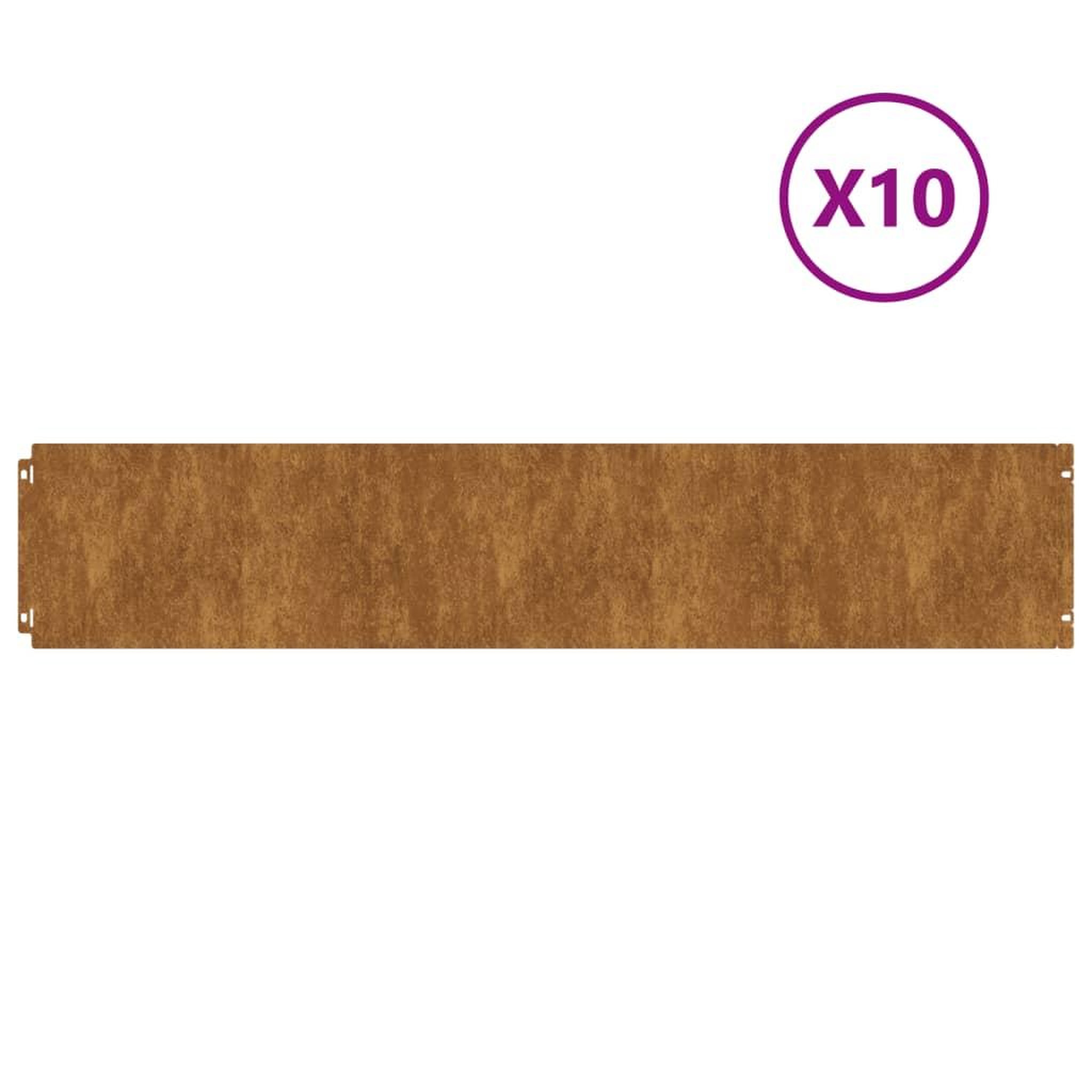 Voir la diapositive 2 : VIDAXL Bordures de pelouse 10 pcs 20x103 cm acier corten flexible