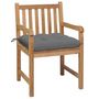 Voir la diapositive 2 : VIDAXL Chaises de jardin lot de 2 et coussins gris Bois de teck massif