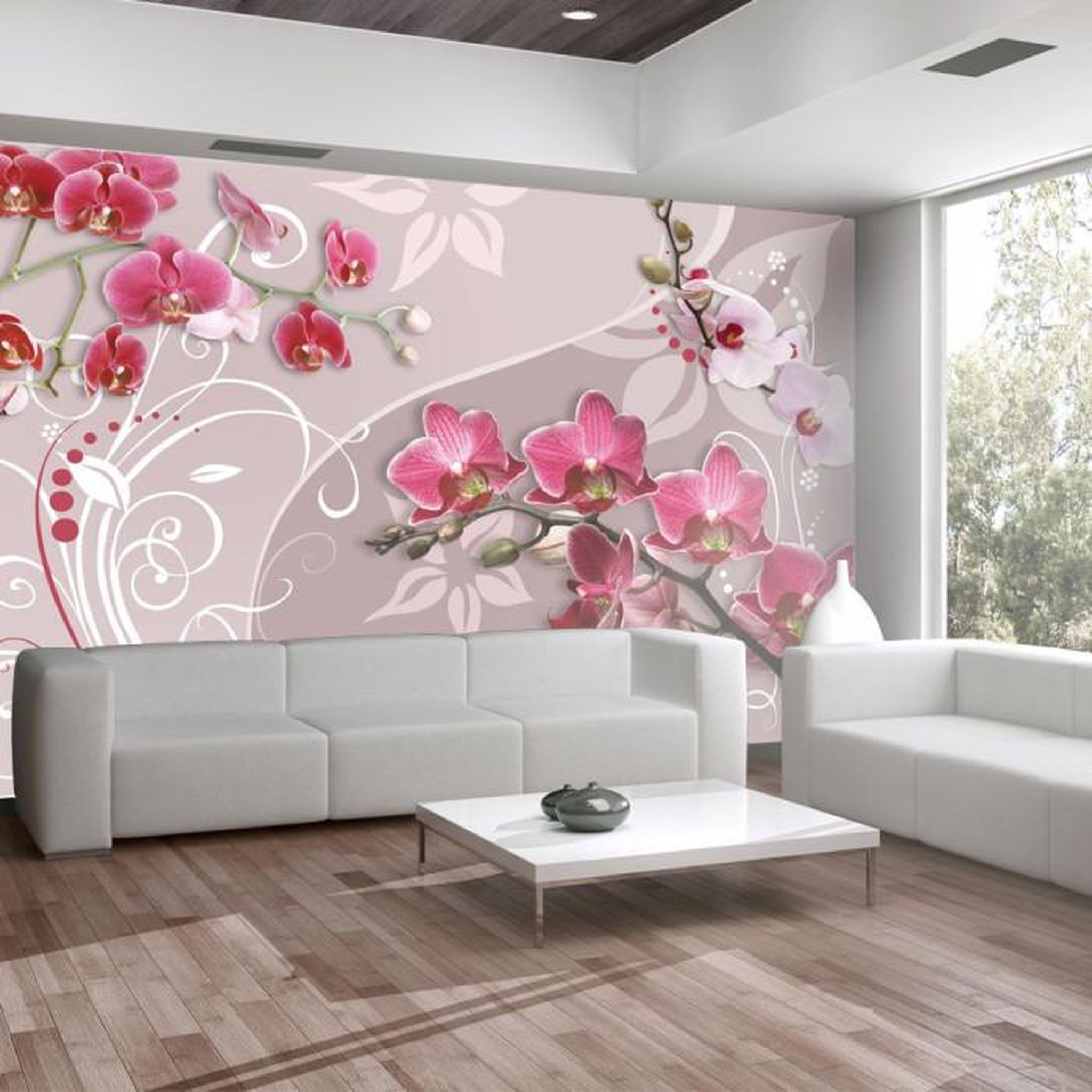 Paris Prix Papier Peint  Flight of Pink Orchids. Coloris disponibles : Multicolore