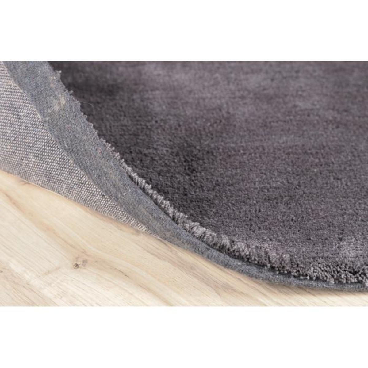 Paris Prix Tapis Déco Rond  Undra  200cm Gris Foncé