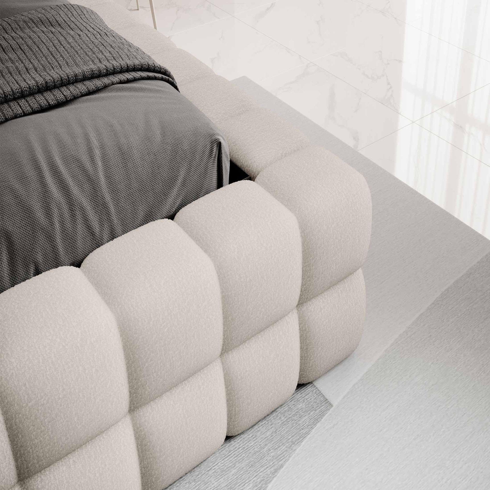 Voir la diapositive 4 : BEST MOBILIER Kingston - lit coffre - 180x200 - sommier inclus - en tissu bouclette