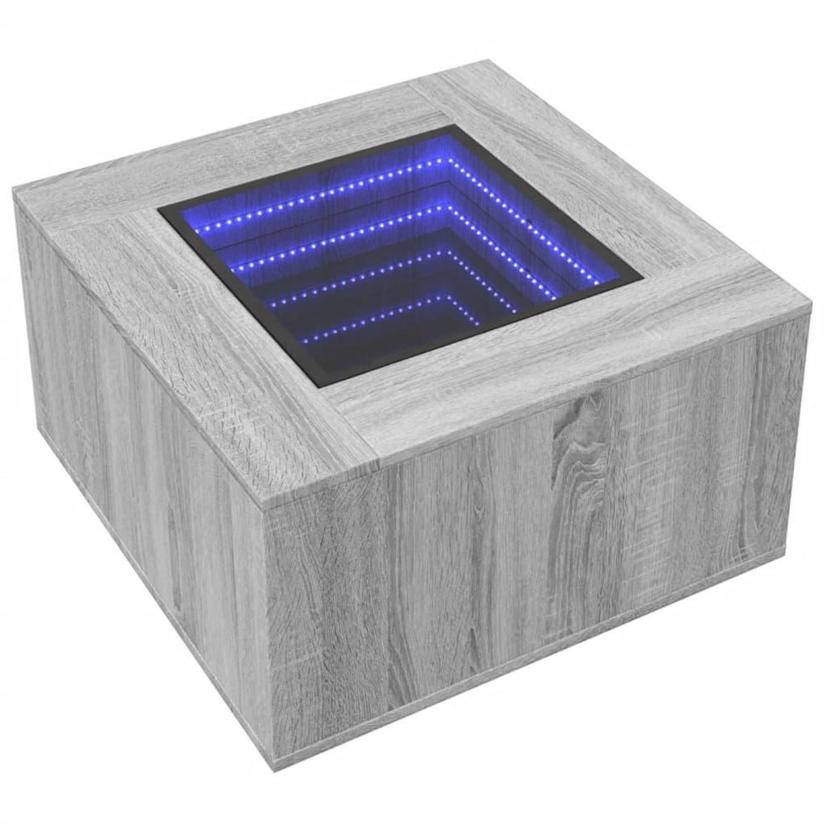 VIDAXL Table basse avec LED sonoma gris 60x60x40 cm bois d'ingenierie