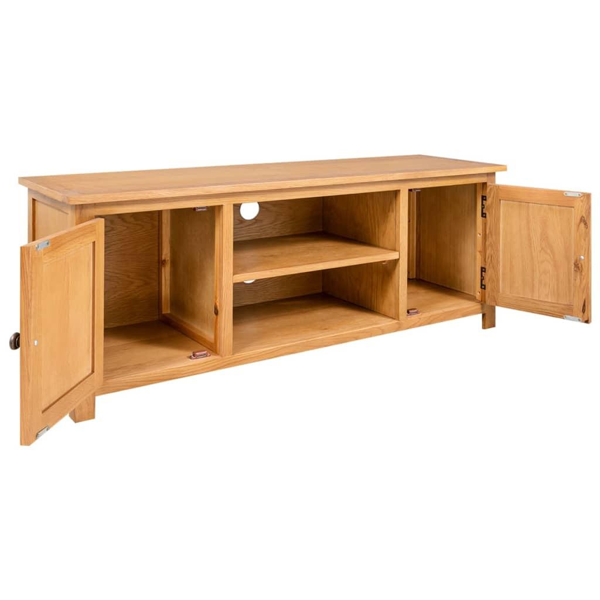 Voir la diapositive 2 : VIDAXL Meuble tv 110x35x44 cm bois de chene massif