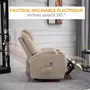 HOMCOM Fauteuil luxe de relaxation et massage inclinaison dossier repose-pied électrique revêtement synthétique crème