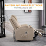 Voir la diapositive 6 : HOMCOM Fauteuil luxe de relaxation et massage inclinaison dossier repose-pied électrique revêtement synthétique crème