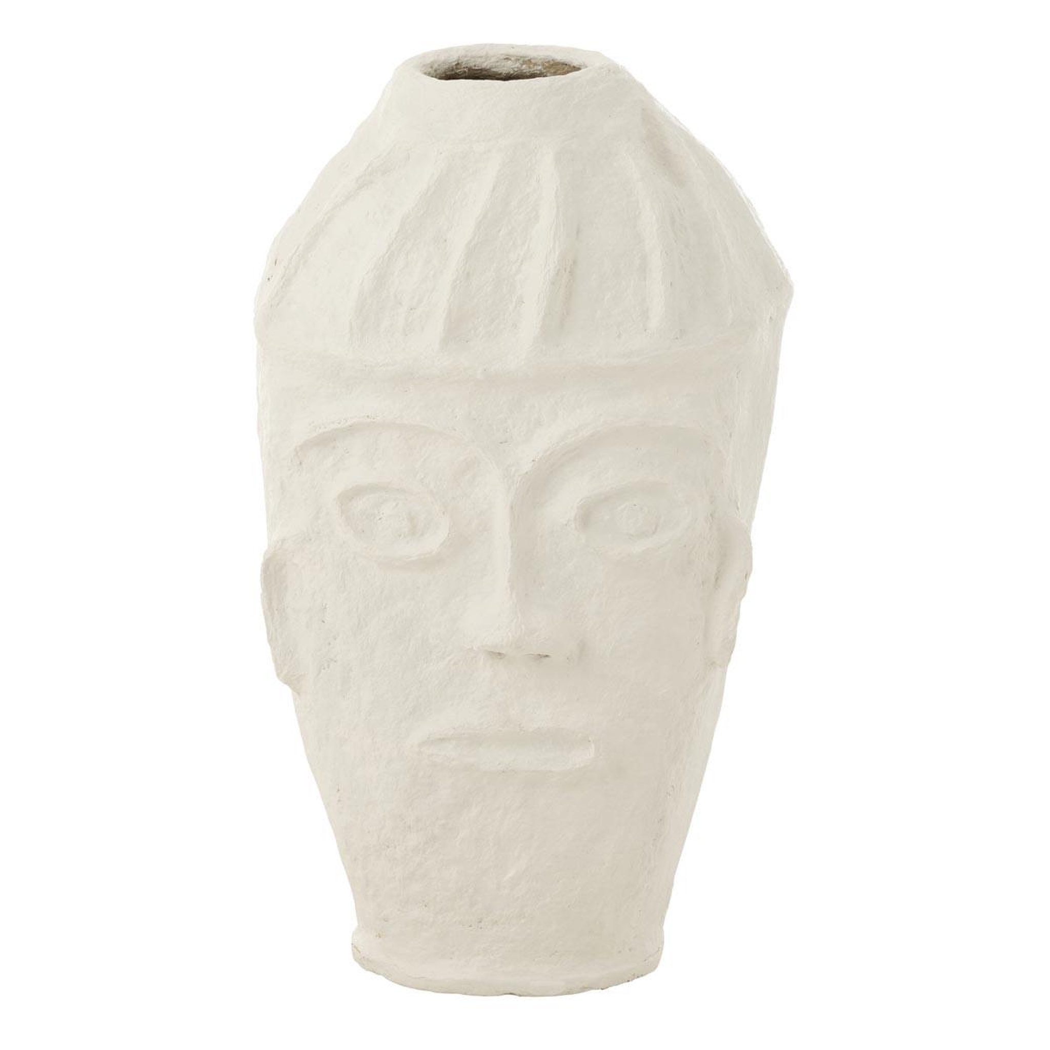 J-LINE Pot déco en papier mâché  face  95cm blanc