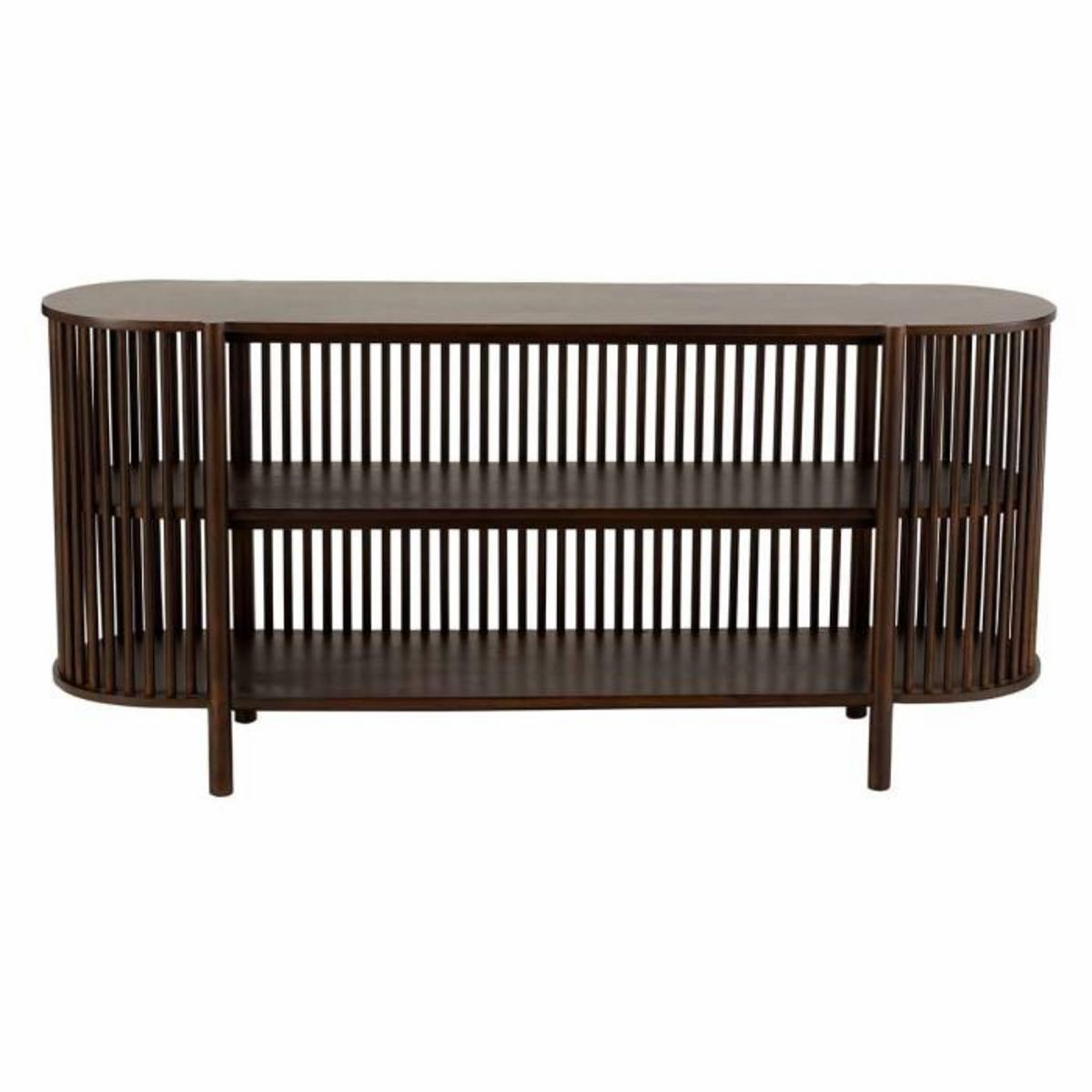 Paris Prix Console 2 Niveaux en Bois  Gavya  160cm Brun Foncé