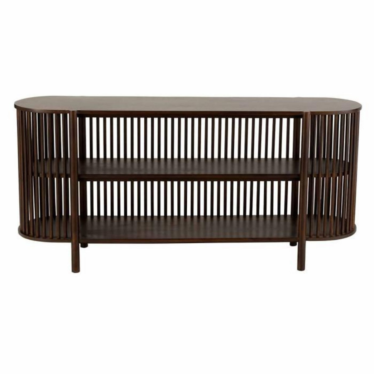 Paris Prix Console 2 Niveaux en Bois  Gavya  160cm Brun Foncé