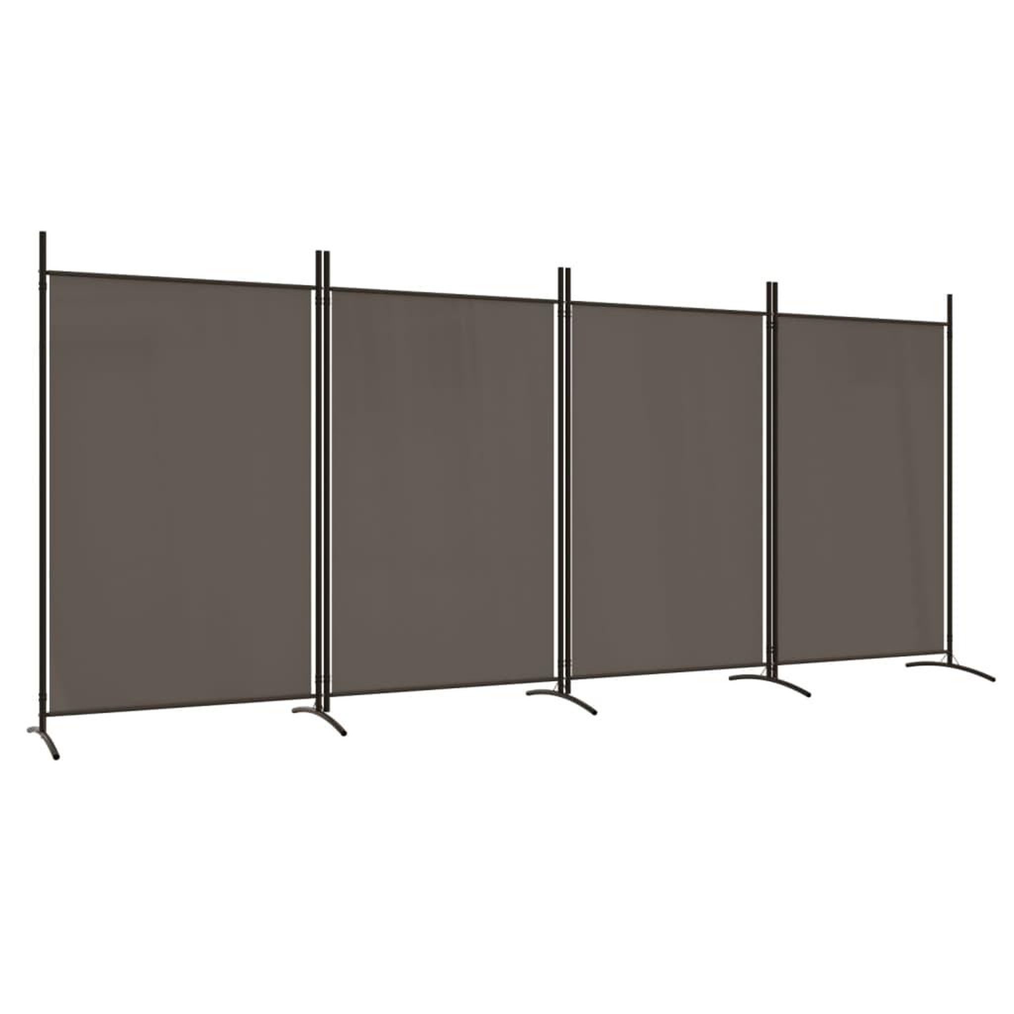 Voir la diapositive 2 : VIDAXL Cloison de separation 4 panneaux Anthracite 346x180 cm Tissu