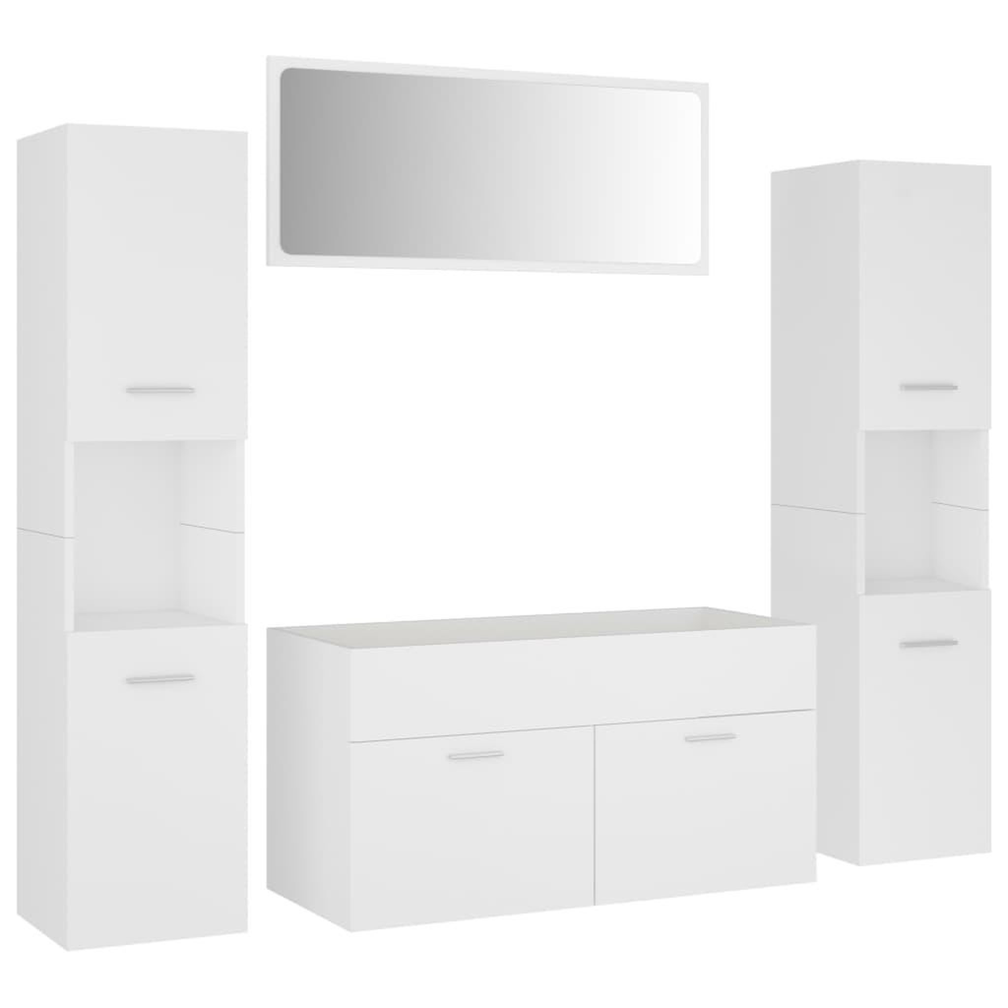 Voir la diapositive 2 : VIDAXL Ensemble de meubles de salle de bain Blanc Bois d'ingenierie