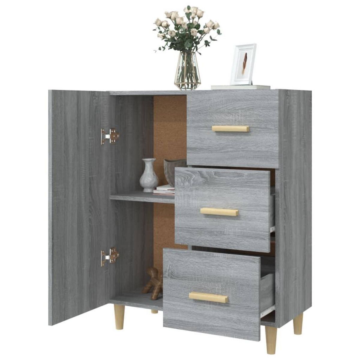 VIDAXL Buffet sonoma gris 69,5x34x90 cm bois d'ingenierie