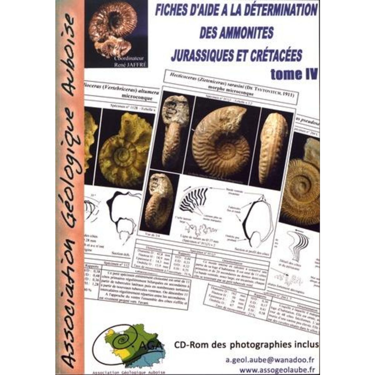 FICHES D'AIDE A LA DETERMINATION DES AMMONITES JURASSIQUES ET CRETACEES. TOME 4, AVEC 1 CD-ROM, Jaffré René