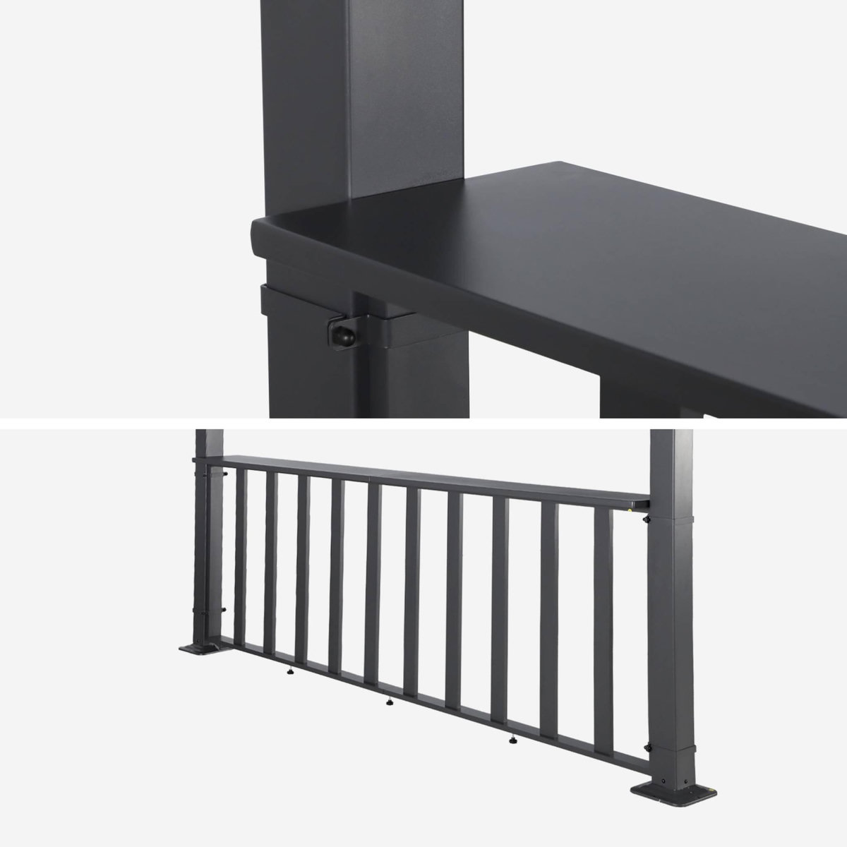 SWEEEK Pergola bioclimatique aluminium et acier 4x3m + bar 3m anthracite Palace