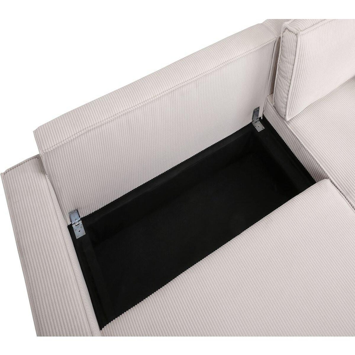 Habitat et Jardin Canapé d'angle en velours côtelé  Montaigne S  - 3 places - Beige