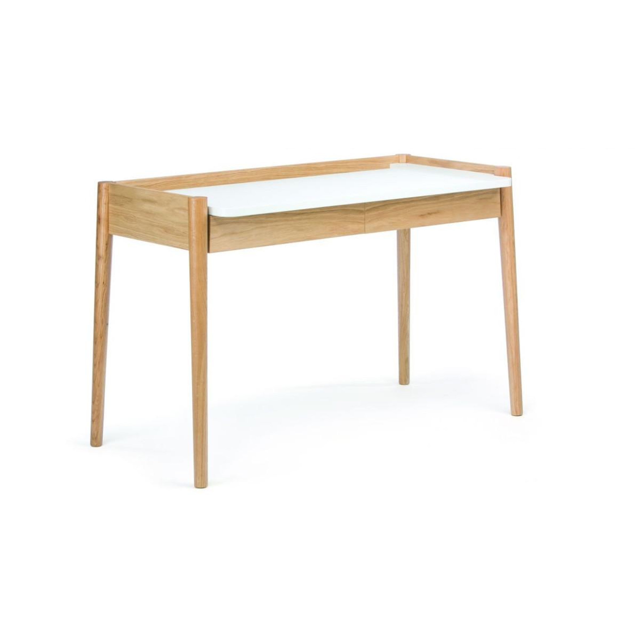 Voir la diapositive 2 : Paris Prix Bureau 2 tiroirs  feldbach  126cm chêne & blanc