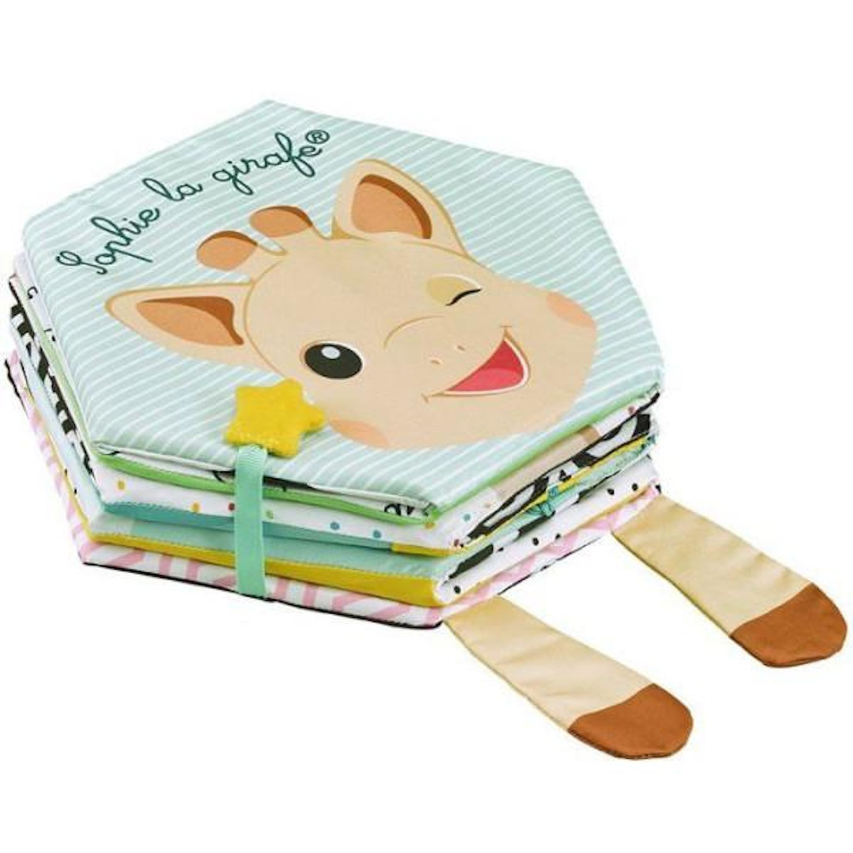 SOPHIE LA GIRAFE Livre tapis d'éveil - SOPHIE LA GIRAFE - 7 émotions - Textures variées - Recto verso noir et blanc