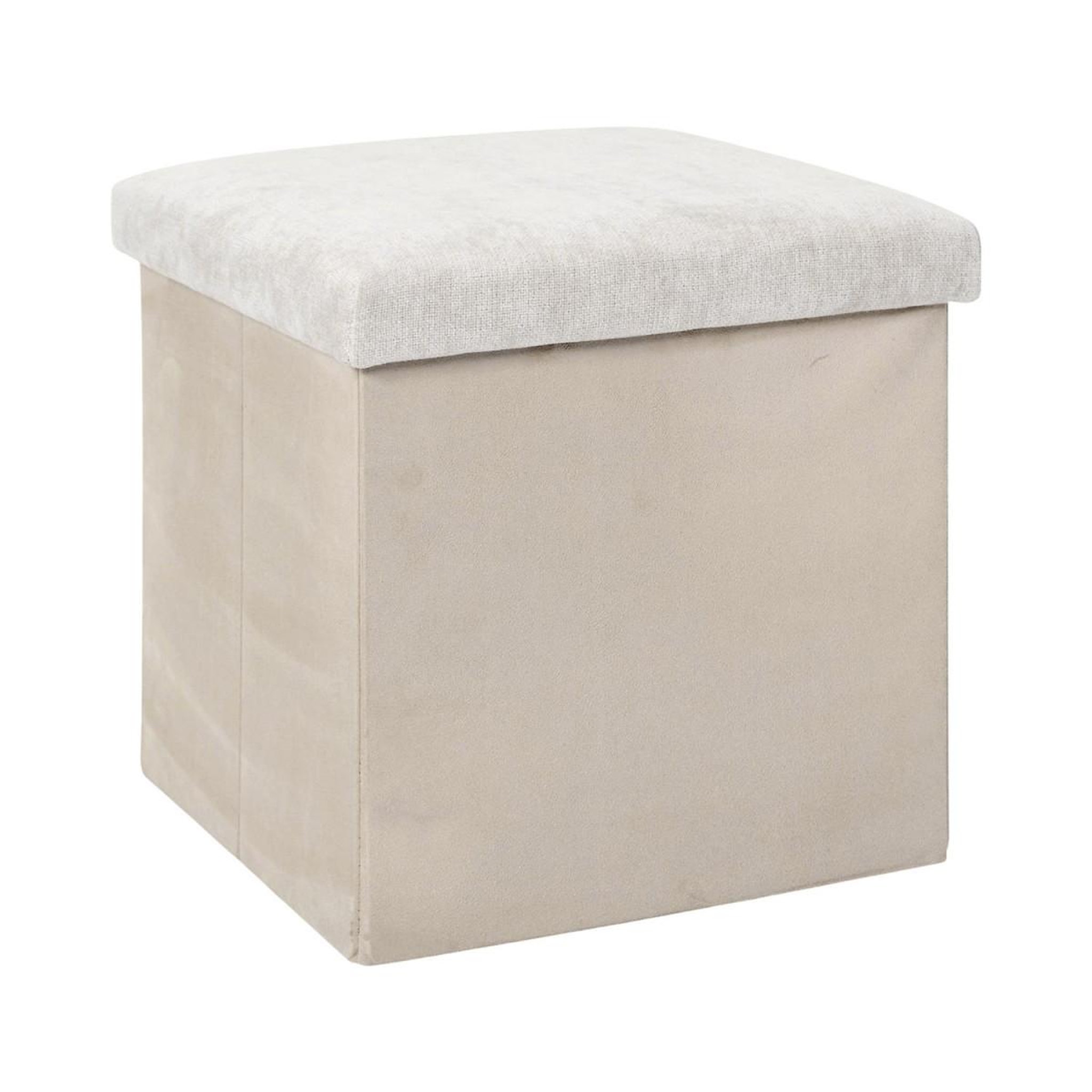 The Home Deco Factory Pouf coffre de rangement  emilia  38cm beige