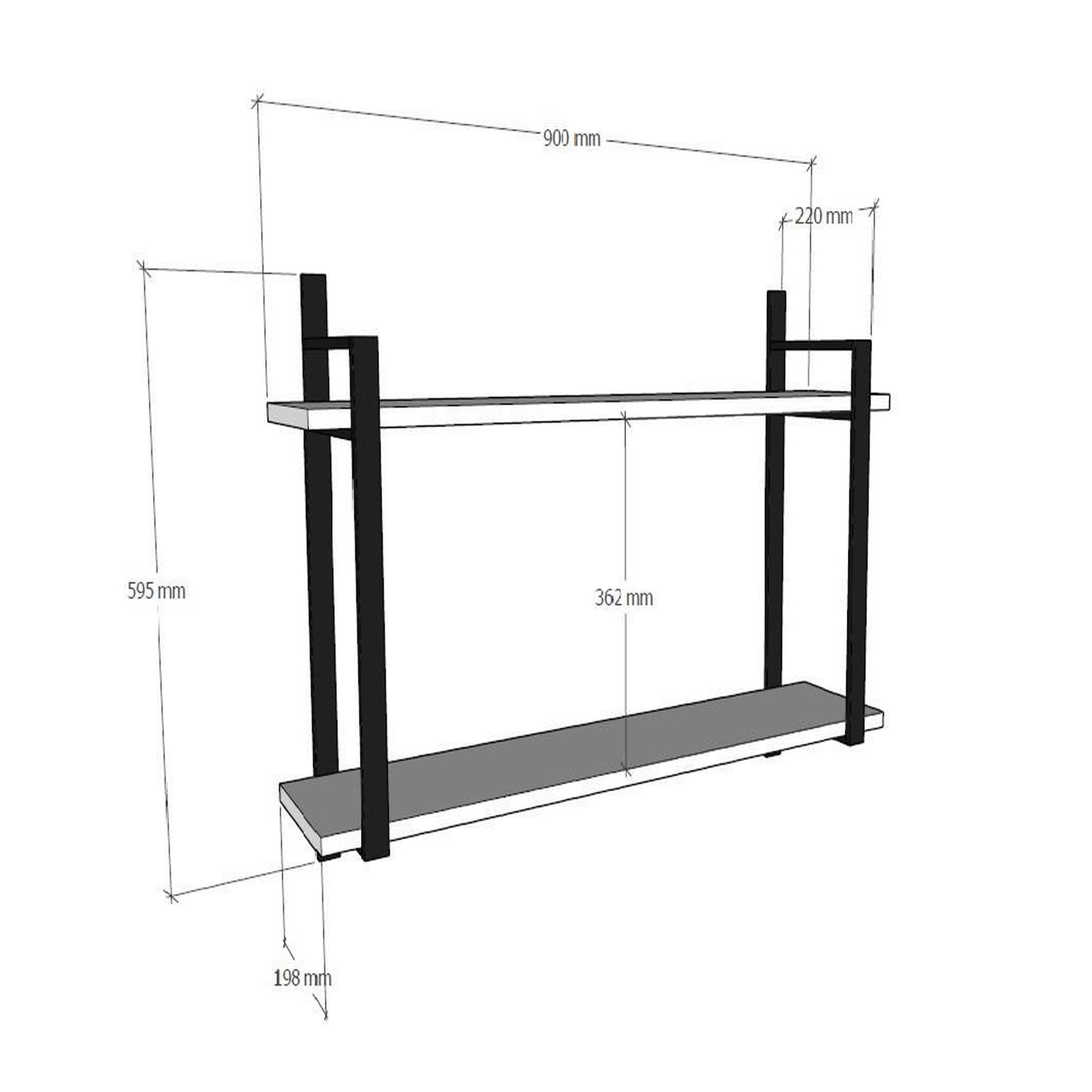 Habitat et Jardin Étagère murale en bois  abat  - 90 x 22 x 60 cm - noyer