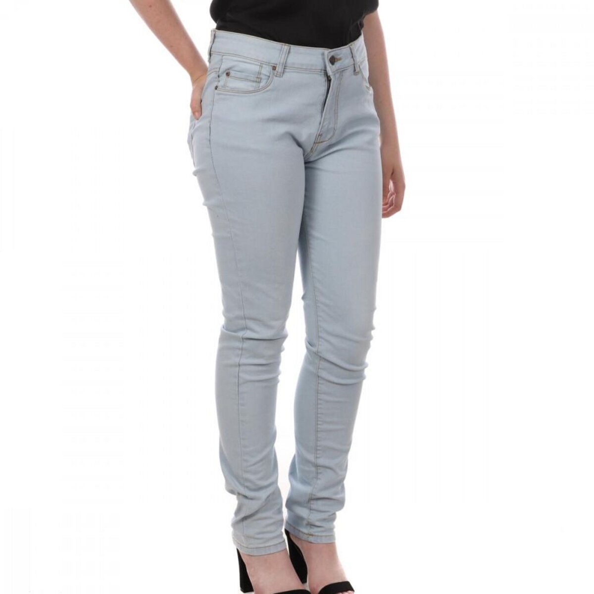 Jean bleu clair shop femme pas cher