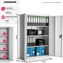 Voir la diapositive 6 : tectake Armoire de classement en métal en acier lâqué époxy gris