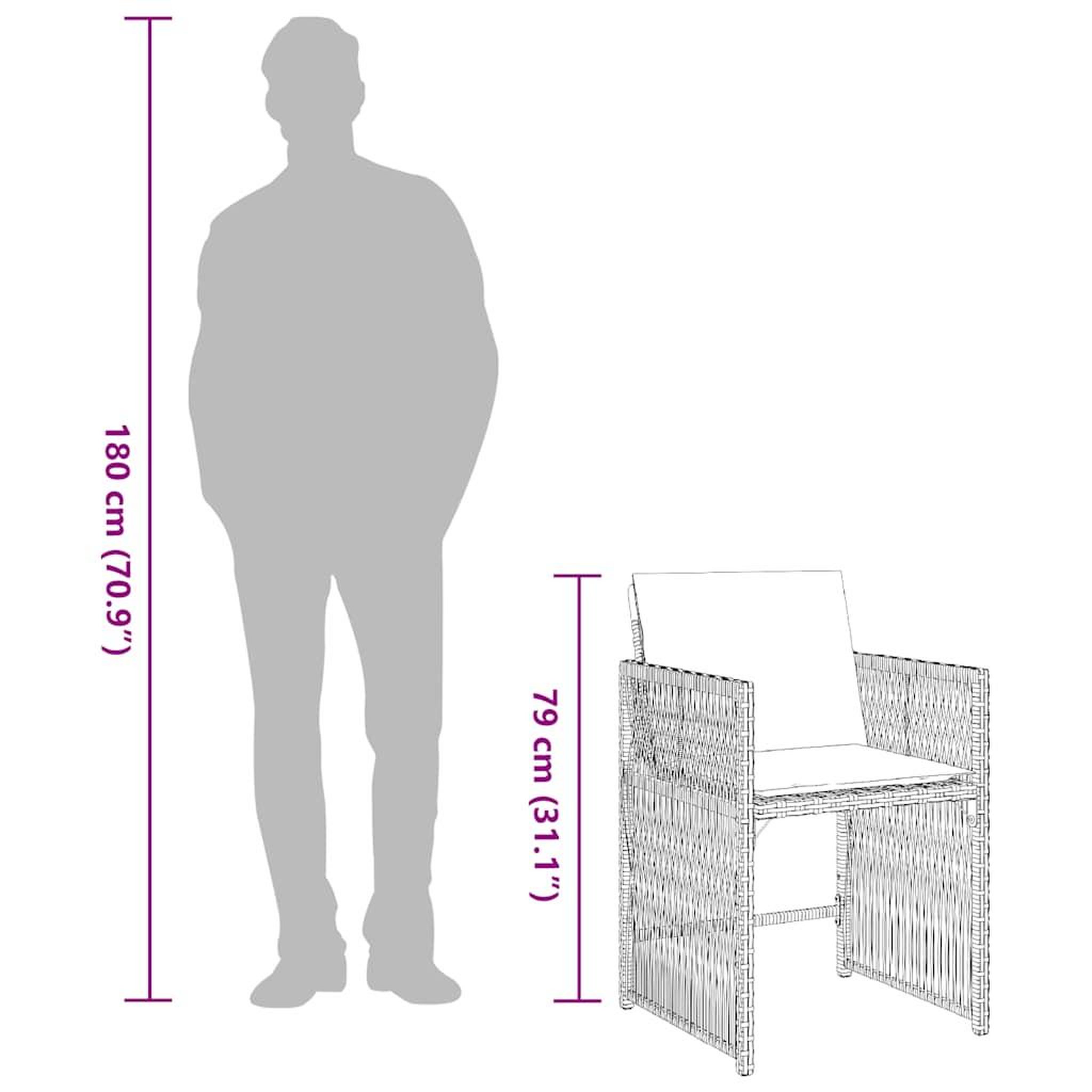 Voir la diapositive 6 : VIDAXL Chaises de jardin avec coussins lot de 4 melange beige