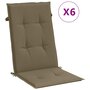 Voir la diapositive 2 : VIDAXL Coussins de chaise a dossier haut lot de 6 taupe melange tissu