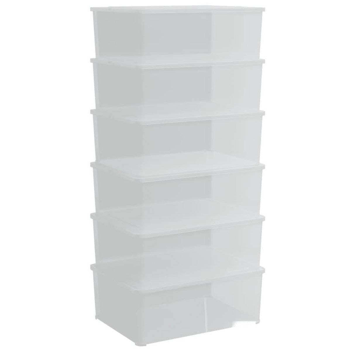 VIDAXL Boîtes de rangement en plastique 6 pcs 10 L empilables