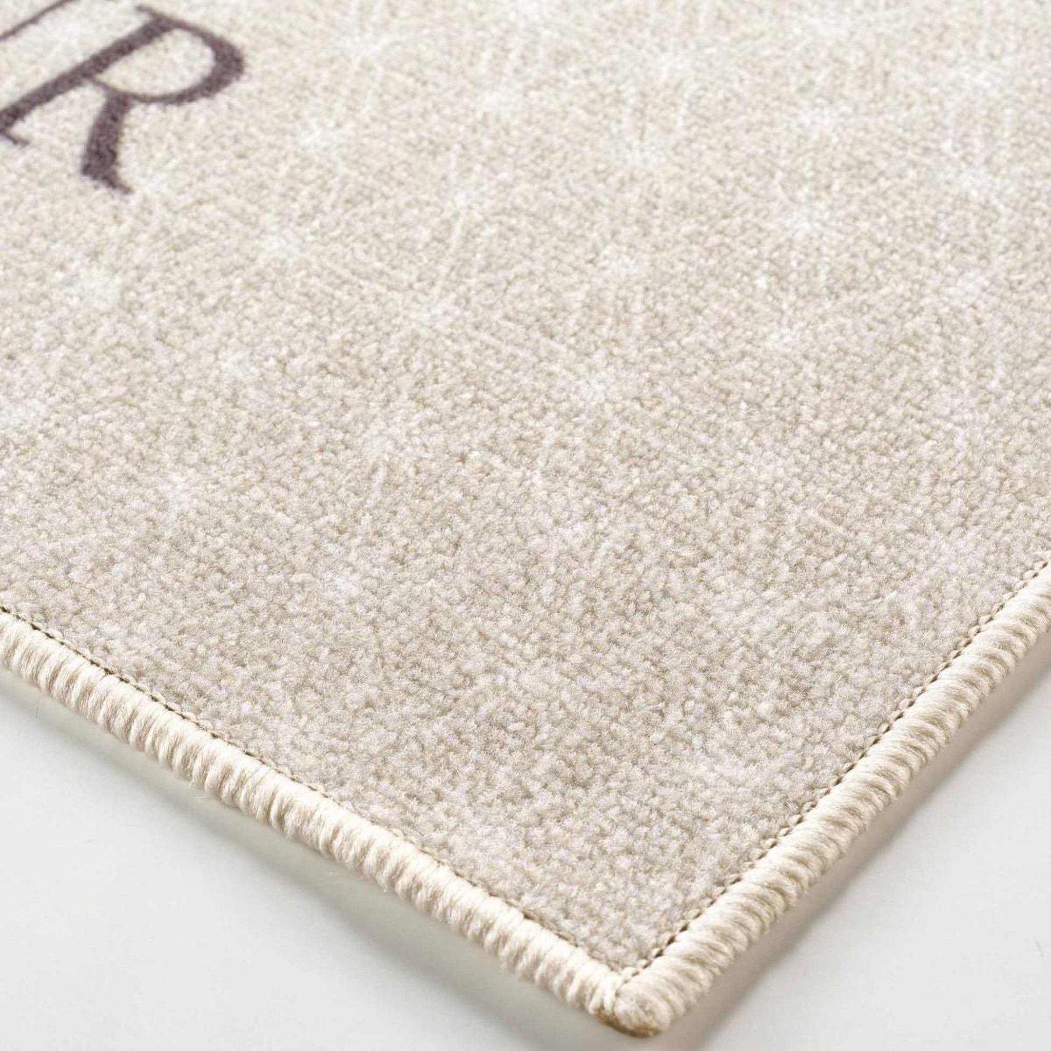 Voir la diapositive 2 : Douceur d'Intérieur Tapis d'Entrée Imprimé  Happiness  40x60cm Beige