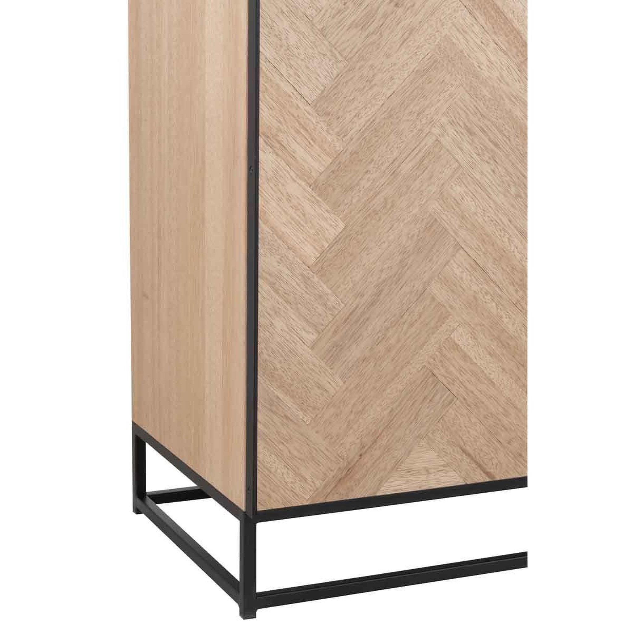 Voir la diapositive 6 : J-LINE Buffet 4 portes  miraza  180cm naturel & noir