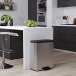 CURVER Curver Poubelle a pedale Deco Rectangulaire 65 L Argente