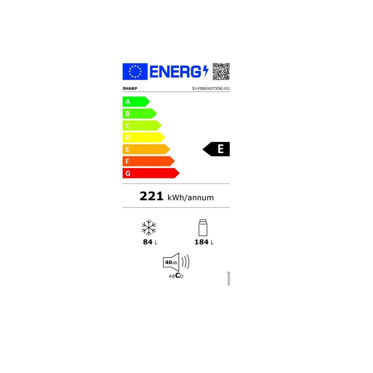 Sharp Réfrigérateur combiné 54cm 268l nano frost - SJFBB04DTXSE