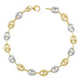 Voir la diapositive 1 : L'ATELIER D'AZUR Bracelet 2 Ors -  Or Bicolore - Maille Grain de Café Jaune et Blanc - Femme