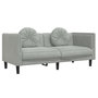 Voir la diapositive 2 : VIDAXL Canape avec coussins 2 places gris clair velours