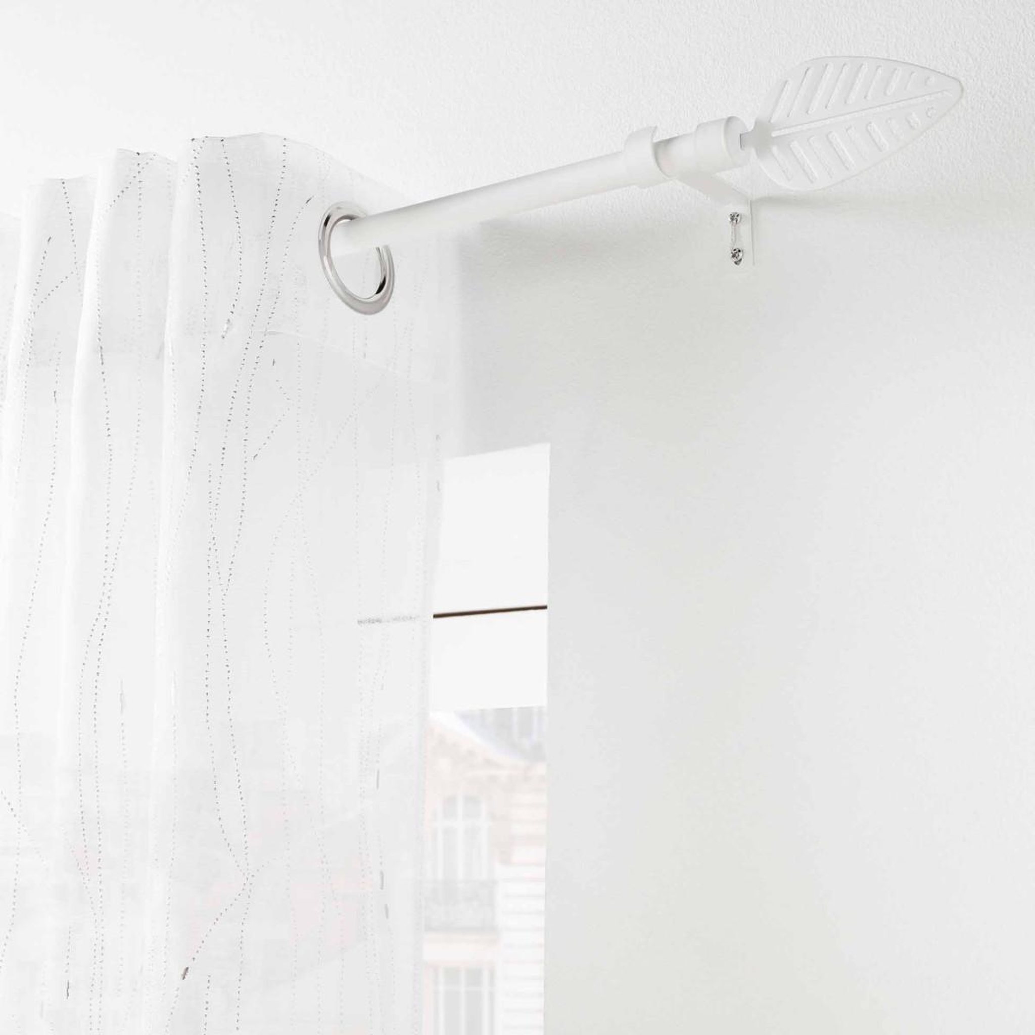 Voir la diapositive 2 : Douceur d'Intérieur Kit tringle à rideau extensible  stylea  120-210cm blanc